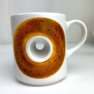 PAPÈL “The Official Coffee and Bagel Mug” Unique Bagel Lover Hole Coffee Mug